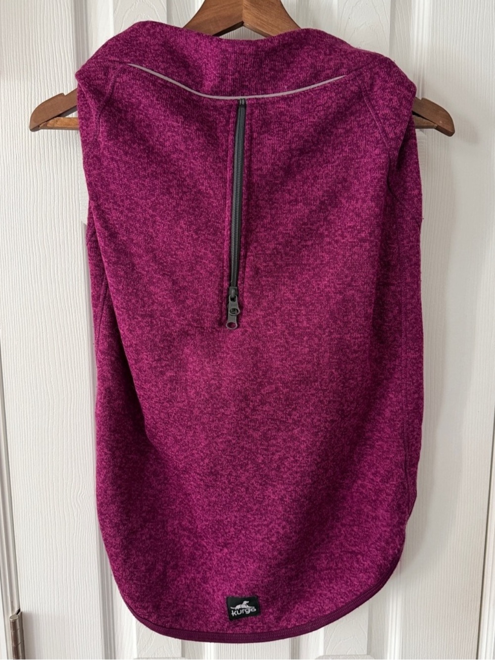 Kurgo XL Plum Fleece Dog Coat Reflective Zip Winter Jacket Large Dog
